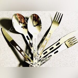 Lightweight forged bundle 2 Stainless Steel Cutlery Sets built 4 high adventure